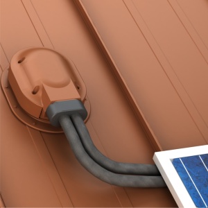 Trecere cabluri solară fălțuită roșu cărămiziu rezistentă la UV