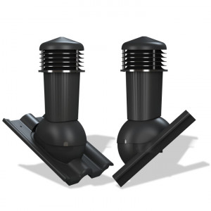 Coș ventilare țiglă Bramac Alpina Plus Ø 125 mm negru