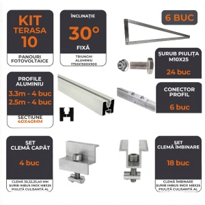 kit complet montaj panouri solare 10 module