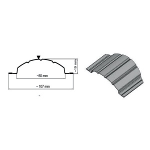 Detaliu profil semirotund si finisaj mat pe sipca metalica de gard Wetterbest 0.5 mm