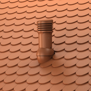Coș Ventilație Țiglă Solzi EVO Debit Mare Ø150/H490 Eliminare Condens | Wirplast