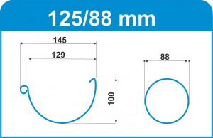 Element de imbinare jgheab WTB, 125 mm