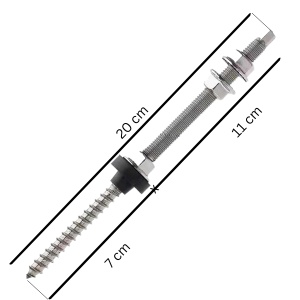 dimensiuni Șurub Montaj Panou Fotovoltaic M10x200 INOX