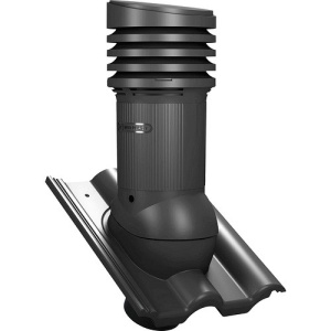 Coș ventilație Wirplast pentru țiglă plată Tectura EVO Ø150 negru