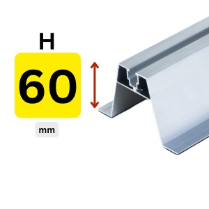 Șină Mini Rail Aluminiu 60 mm pentru Panouri Fotovoltaice