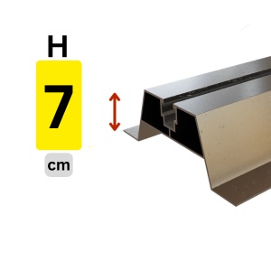 Șină Mini Rail Aluminiu 70 mm pentru Panouri Fotovoltaice – Montaj Tablă Trapezoidală