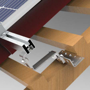 Suport Dublu Reglabil 120 mm Panou Fotovoltaic | Cârlig Acoperiș Țiglă | Fixare Structură PV