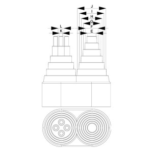 Element trecere cabluri multiple fotovoltaice rezistent la UV și îngheț