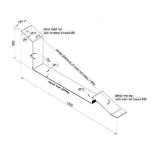 Element Montaj Inclinat pentru Panouri Fotovoltaice pe Acoperiș Plat