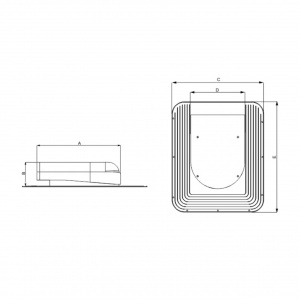Schiță tehnică și dimensiuni aerisitor șindrilă Rolling Wirplast