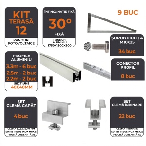 kit complet montaj panouri solare 10 module