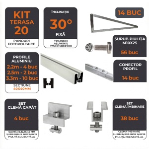 kit complet montaj panouri solare 20 module