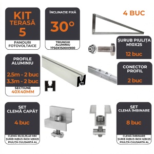 kit complet montaj panouri solare 5 module