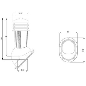 Kit montaj coș ventilație 125 mm Wirplast profil M cu șuruburi incluse