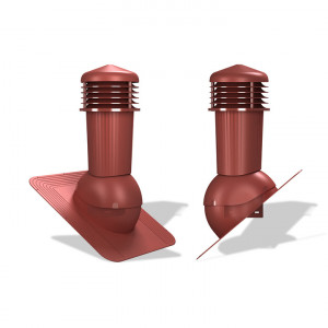 Coș ventilatie șindrila bituminoasă PLUS Ø 125 mm roșu