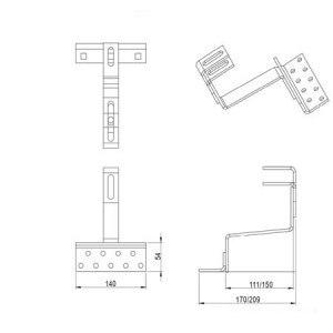 Element ancorare sub țiglă pentru șină aluminiu
