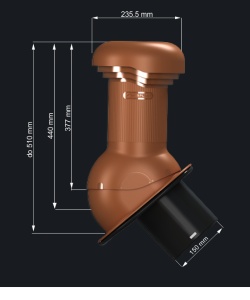 Coș Aerisire Tablă Plană Wirplast WiroVent Pro Ø150 mm - Img 2