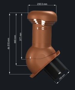 Coș Aerisire Țiglă Metalică Wirplast WiroVent Pro Ø150 mm - Img 2