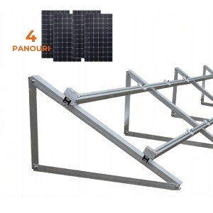 KIT Structură Montaj 4 Panouri Fotovoltaice – Acoperiș Plat / Terasă, Aluminiu 30°