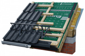 Set Parazăpadă Tip Grilaj 2m cu 3 Suporți ípentru Țiglă Ceramică și Beton (Solzi)