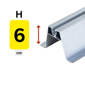 Șină Mini Rail Aluminiu 60 mm pentru Panouri Fotovoltaice – Montaj Tablă Trapezoidală