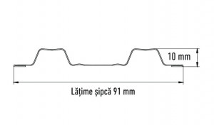 Șipcă dreaptă metalică gard finisaj Mat, 0,45 mm