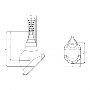 Soluție etanșă anti-infiltrații pilon antenă Ø19-90 mm pe acoperiș