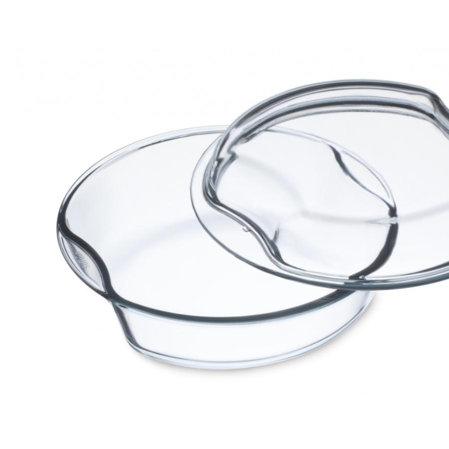 EXCLUSIVE Caserola sticla termorezistenta rotunda 2.5 l cu capac 1.5 l - 1 | YEO