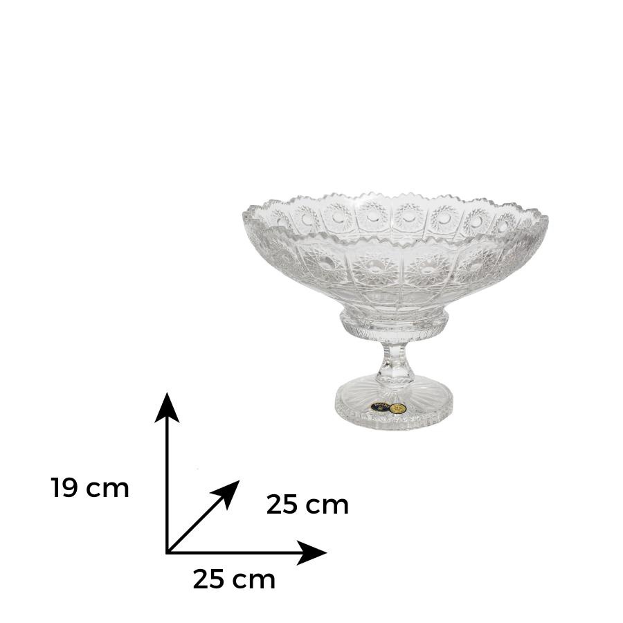 Fructiera cristal Bohemia cu picior de 25 cm - 2 | YEO