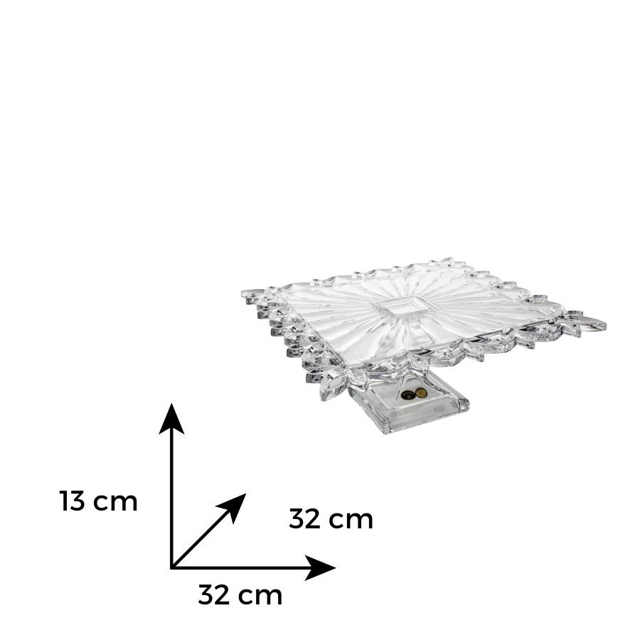 Platou tort cristal Bohemia cu picior 32 cm - 1 | YEO