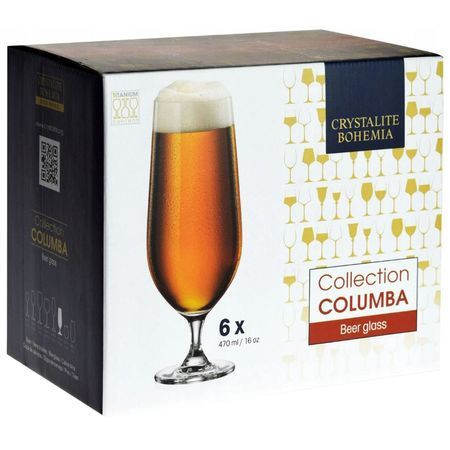 COLUMBA Set 6 pahare sticla cristalina bere 470 ml - 1 | YEO