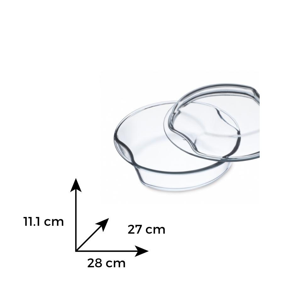 EXCLUSIVE Caserola sticla termorezistenta rotunda 2.5 l cu capac 1.5 l - 2 | YEO