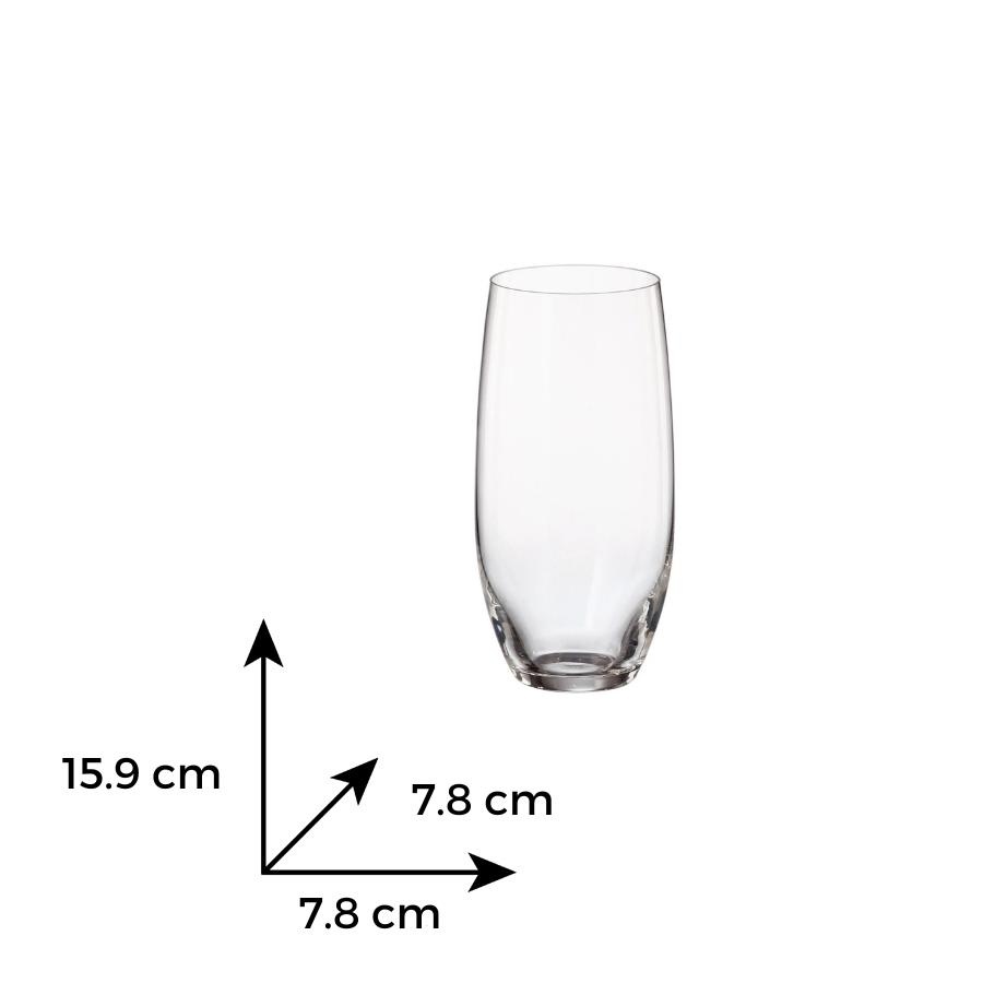 MERGUS Set 6 pahare sticla cristalina Bohemia apa / suc 470 ml - 1 | YEO