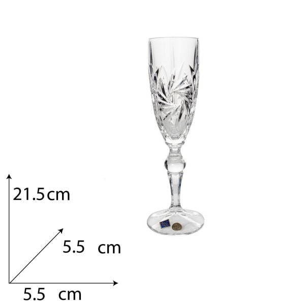 PINWHEEL Set 6 pahare cristal Bohemia sampanie 180 ml - 2 | YEO