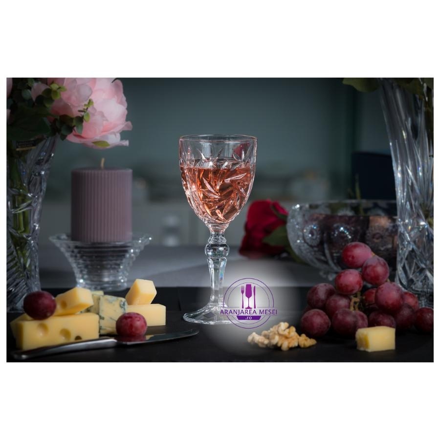 PINWHEEL Set 6 pahare cristal Bohemia vin 260 ml