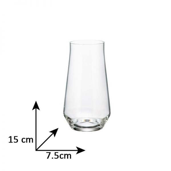 ALCA Set 6 pahare sticla cristalina Bohemia apa 480 ml - 1 | YEO