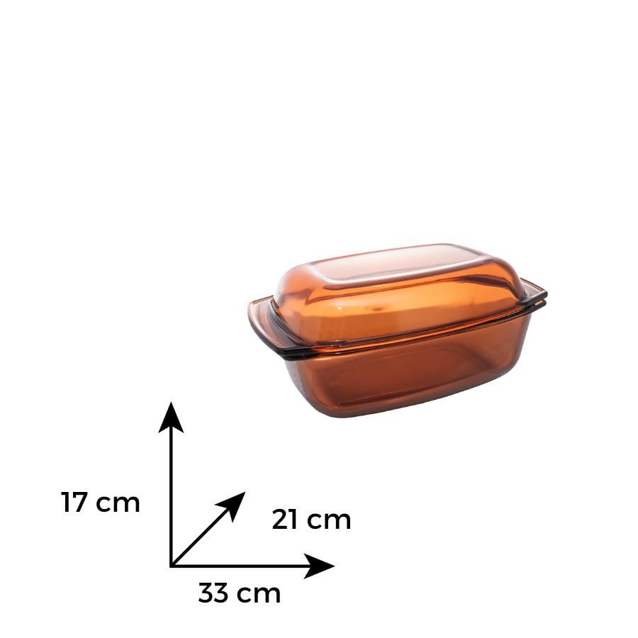 AMBER Vas sticla termorezistenta 3.5 l cu capac 1.6 l - 1 | YEO