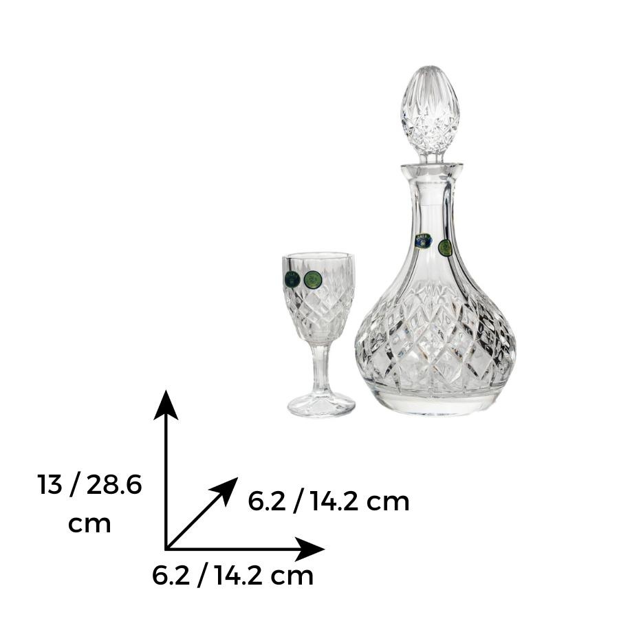 ANGELA Set 6 pahare si decantor cristal Bohemia lichior - 1 | YEO