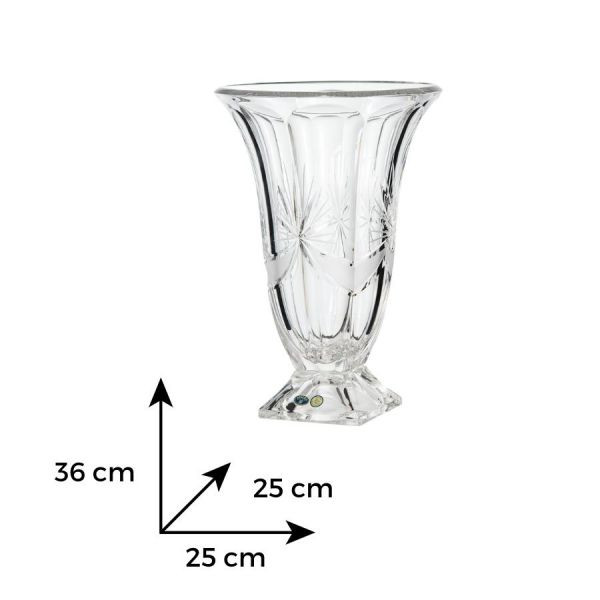 RIBON Vaza cristal Bohemia lucrata manual 36 cm - 1 | YEO