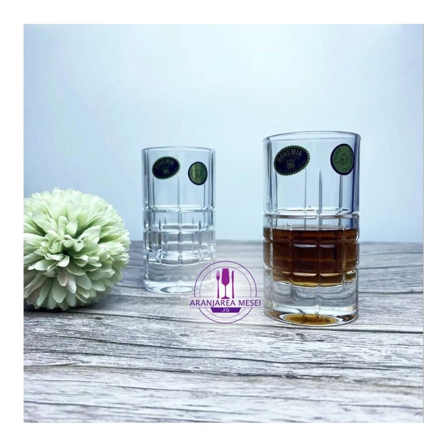 SQUARE Set 6 pahare cristal Bohemia shot 40 ml