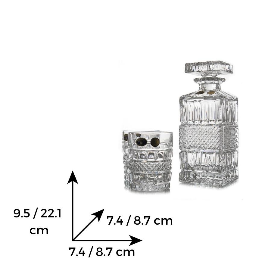 BRITTANY Pachet 12 pahare si decantor cristal Bohemia whisky - 1 | YEO