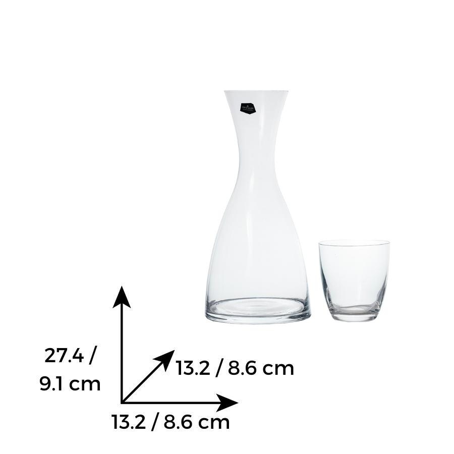KATE Set 4 pahare si decantor sticla cristalina limonada (300 ml + 1200 ml) - 3 | YEO