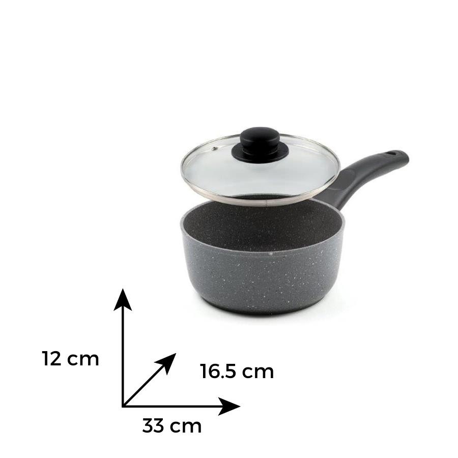 NEW GRANIT Caserola cu maner si capac 16 cm - 1 | YEO