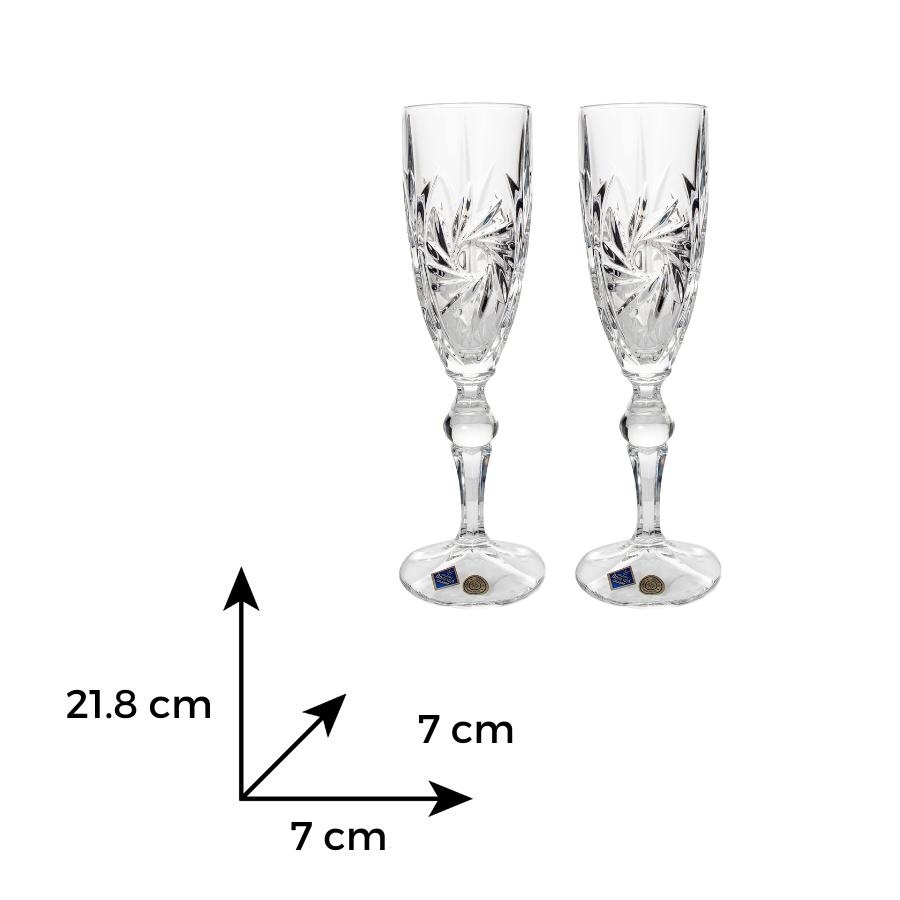 PINWHEEL Set 6 pahare cristal Bohemia sampanie 180 ml - 2 | YEO