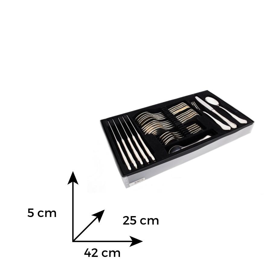 PALAZZO Set tacamuri inox placat cu argint AG 90 - 6 persoane ( 24 piese ) - 3 | YEO