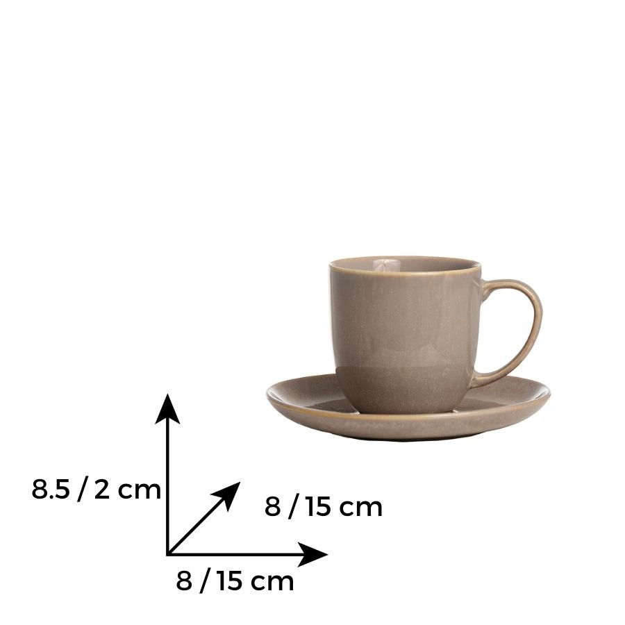 ANTALYA Serviciu ceai/cappuccino portelan 6 persoane 240 ml - 2 | YEO