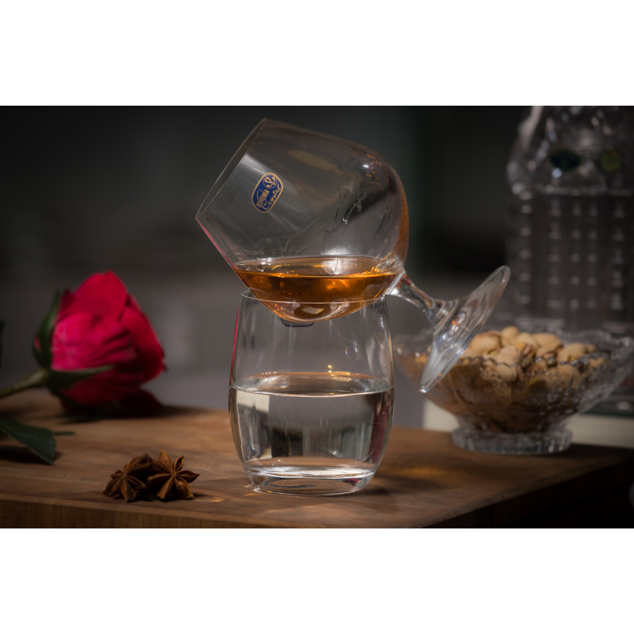 SYLVIA Set 6 pahare sticla cristalina brandy 400 ml