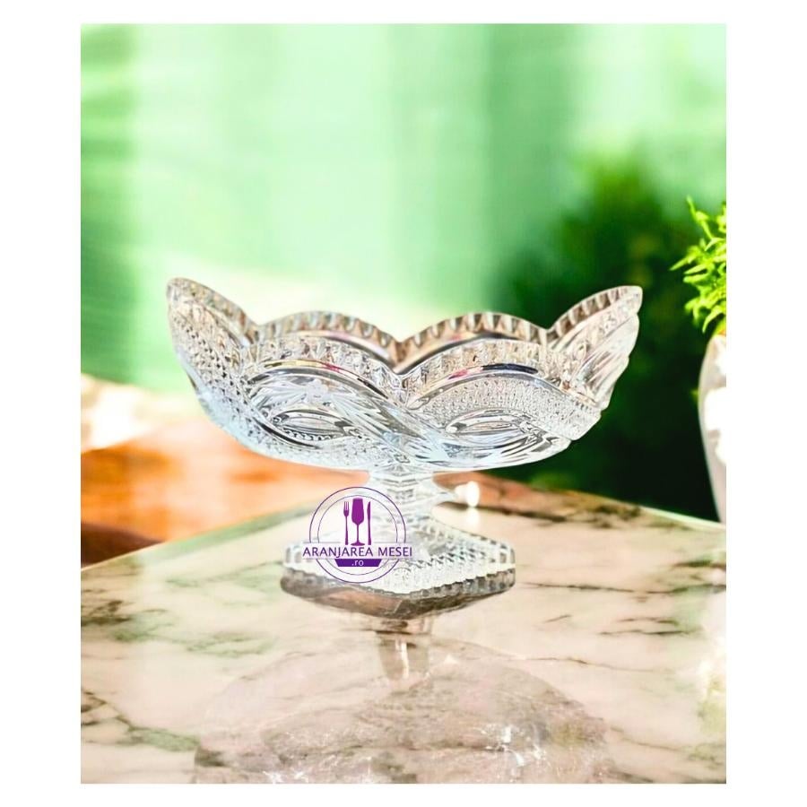 Fructiera cristal Bohemia cu picior 31 cm