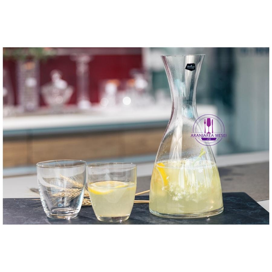 KATE Set 4 pahare si decantor sticla cristalina limonada (300 ml + 1200 ml)