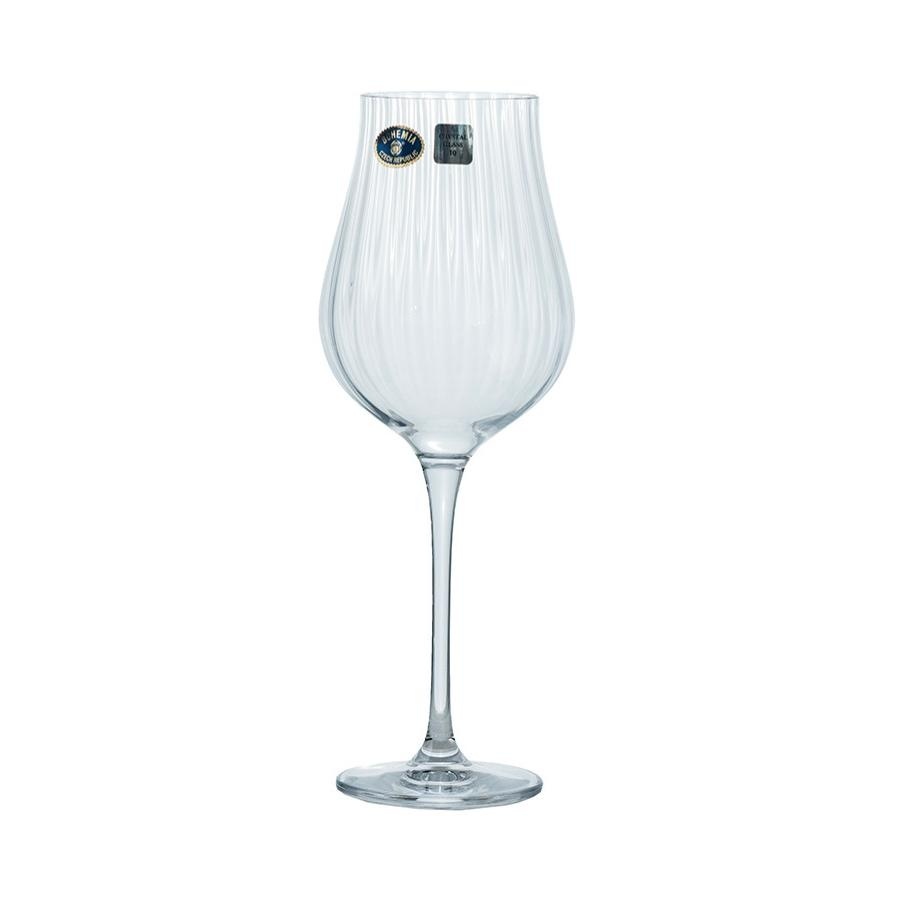 LIMOSA OPTIC Set 6 pahare sticla cristalina Bohemia vin 400 ml